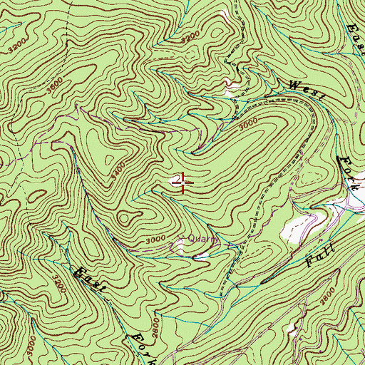 Topographic Map of Flint Knob Mine, TN
