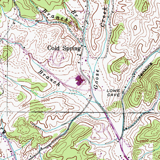 Topographic Map of Johnson County Memorial Hospital (historical), TN