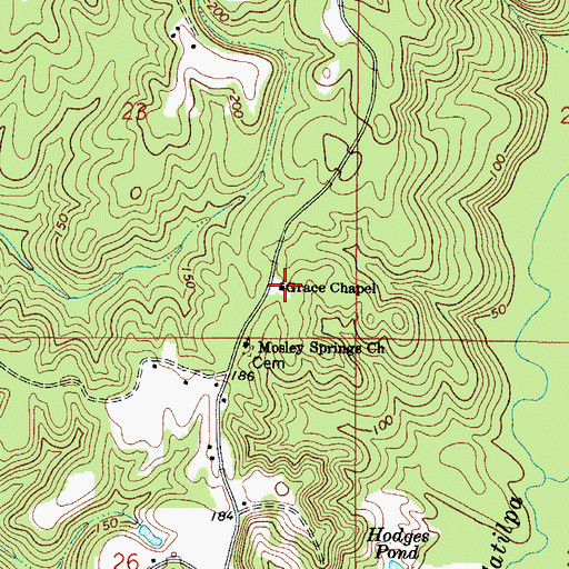 Topographic Map of Grace Chapel, AL
