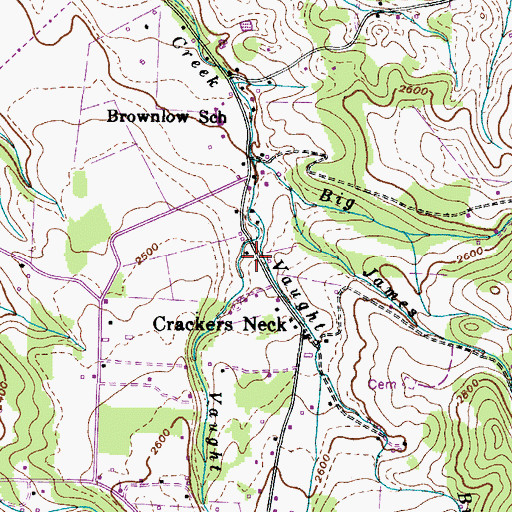 Topographic Map of Mount Vernon Church (historical), TN