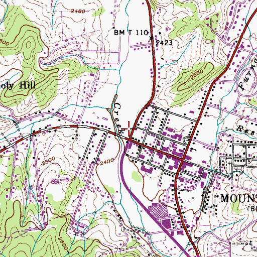 Topographic Map of Pioneer Village Shopping Center, TN