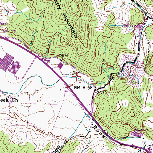 Topographic Map of Rhea Forge (historical), TN