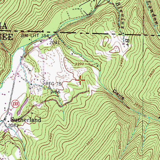 Topographic Map of Sebert Prospect, TN