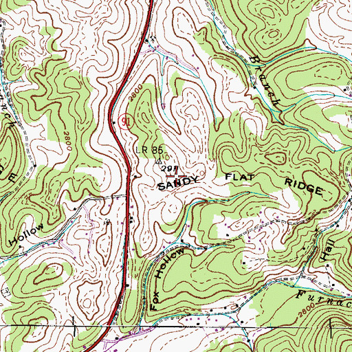 Topographic Map of Sheets Prospect, TN