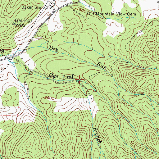 Topographic Map of Tom Baker Branch, TN