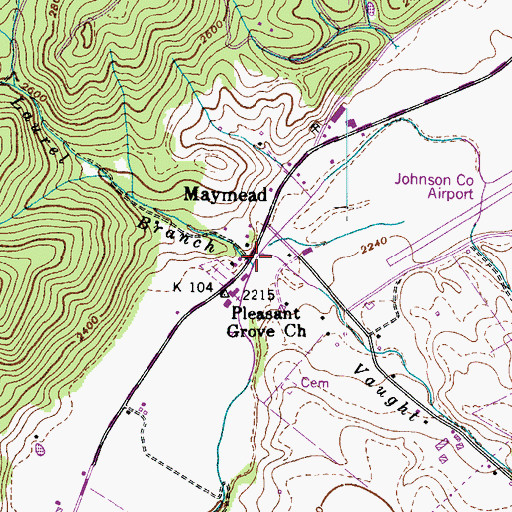 Topographic Map of Vaughtsville (historical), TN