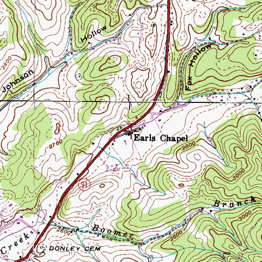 Topographic Map of Wagners School (historical), TN