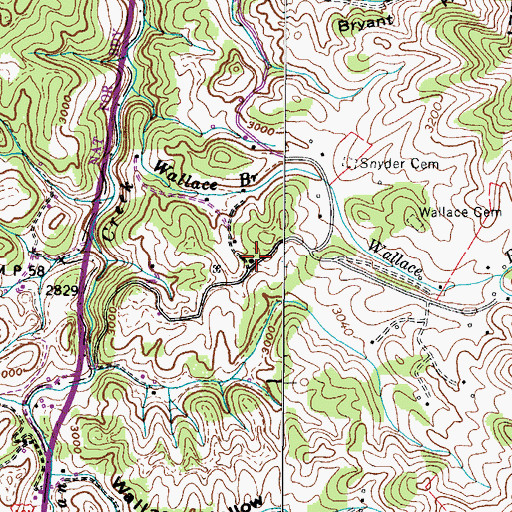 Topographic Map of Wallace School (historical), TN