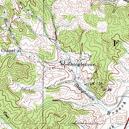 Topographic Map of Wesley Chapel, TN