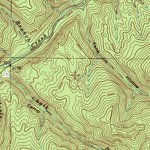 Topographic Map of West Tank Hollow Prospect, TN