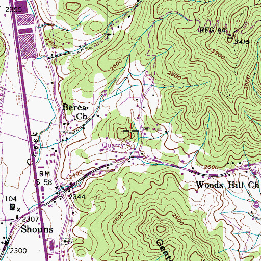 Topographic Map of Yellow HIll Mine, TN