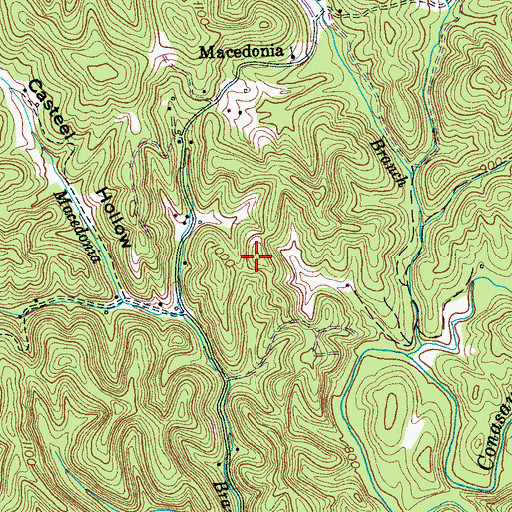 Topographic Map of Brook Ridge, TN