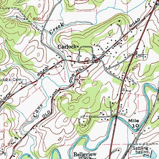 Topographic Map of Carlock School (historical), TN