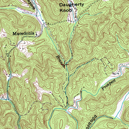 Topographic Map of Daugherty Branch, TN