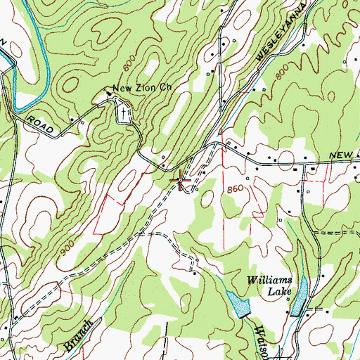 Topographic Map of Gravel Hill School (historical), TN