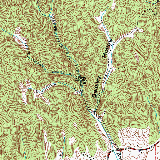 Topographic Map of Williams Branch, TN