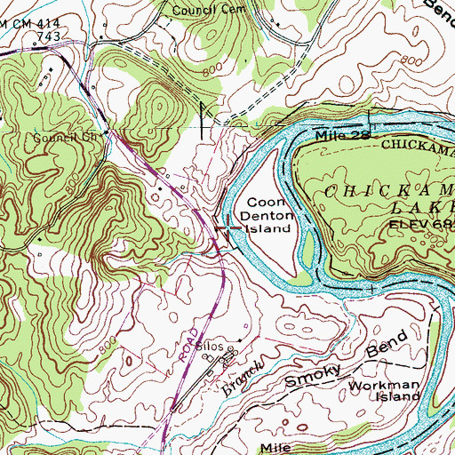 Topographic Map of Longwill Ferry (historical), TN