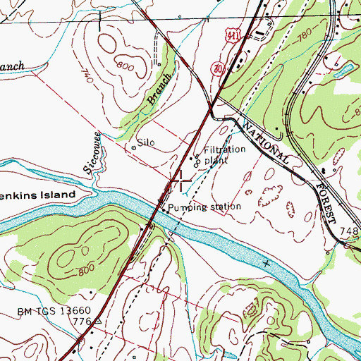 Topographic Map of DeSoto Monument, TN