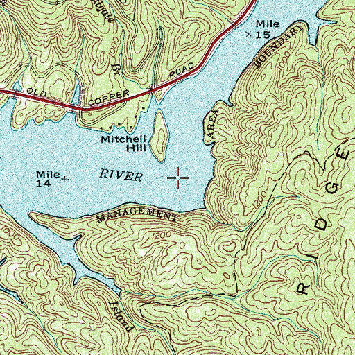 Topographic Map of Haskins Ford (historical), TN