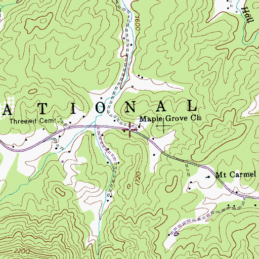 Topographic Map of Kimsey School (historical), TN