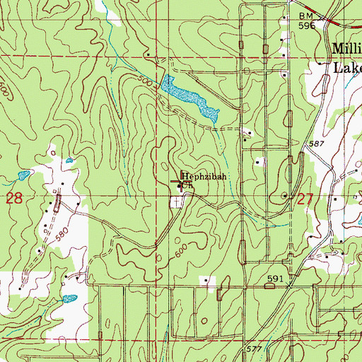 Topographic Map of Hephzibah Church, AL