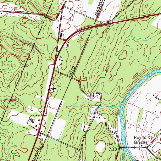 Topographic Map of Mount Olive Church (historical), TN