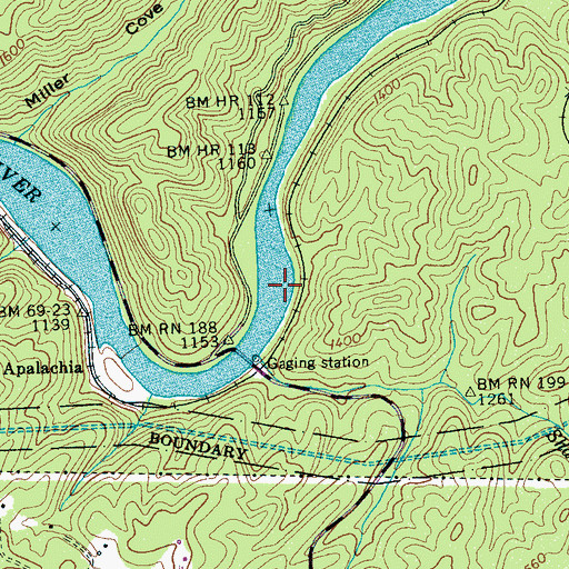 Topographic Map of Prince Ferry (historical), TN