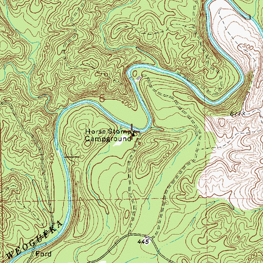 Topographic Map of Horse Stomp Campground, AL