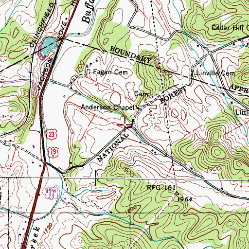 Topographic Map of Fagan School (historical), TN