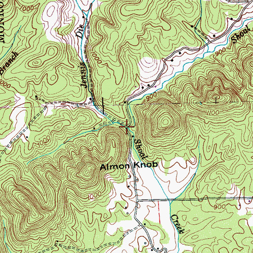 Topographic Map of Oldman Mill (historical), TN