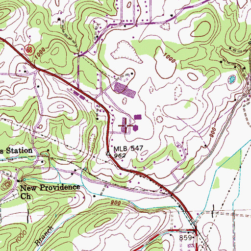 Topographic Map of Tellico Plains Junior High School, TN