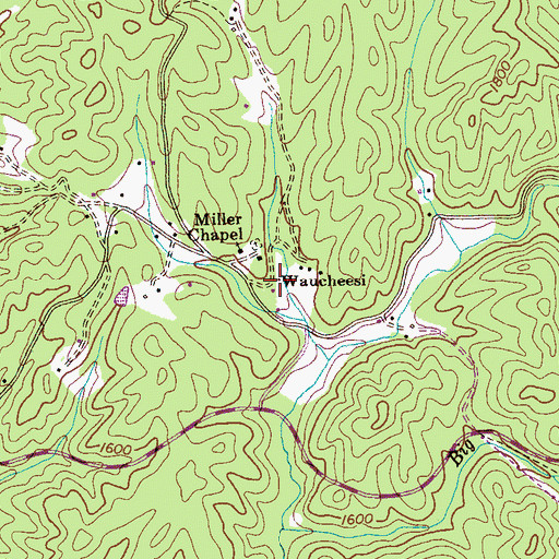 Topographic Map of Wauchessi School (historical), TN