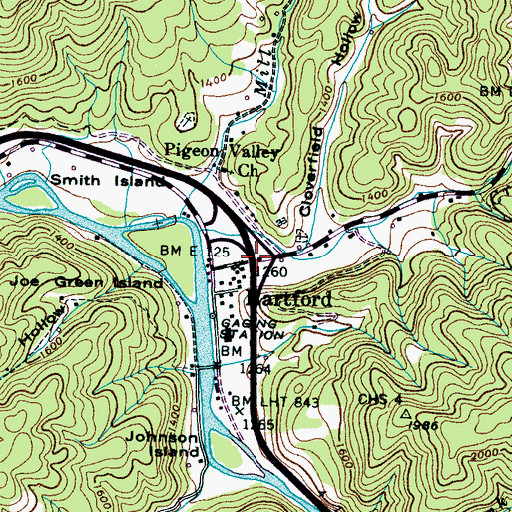 Topographic Map of Interchange 447, TN
