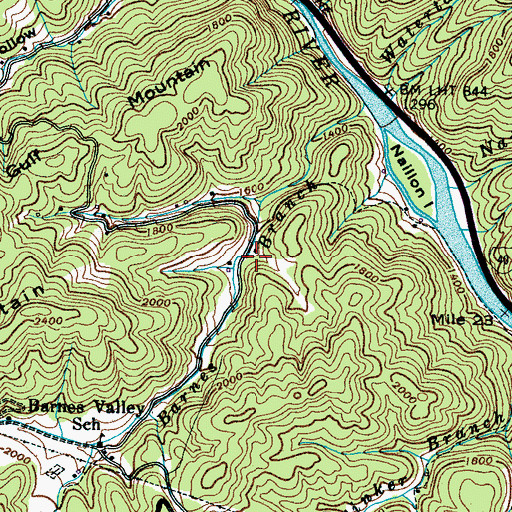 Topographic Map of McFall Chapel School (historical), TN