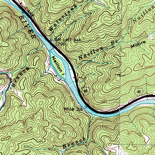 Topographic Map of Naillontown (historical), TN