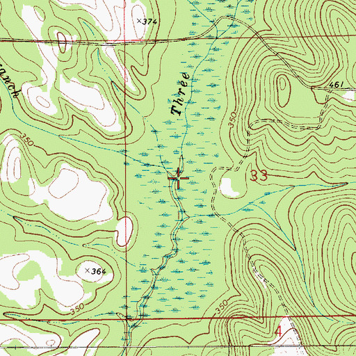 Topographic Map of Lime Spring Branch, AL