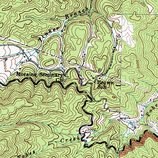 Topographic Map of Smoky Mountain School (historical), TN
