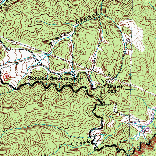 Topographic Map of Moraine Seminary (historical), TN