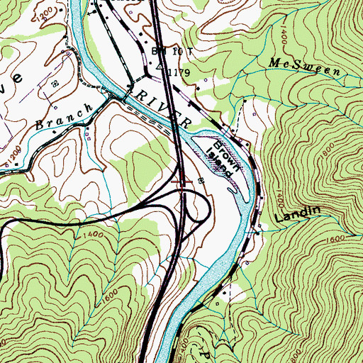 Topographic Map of Interchange 443, TN