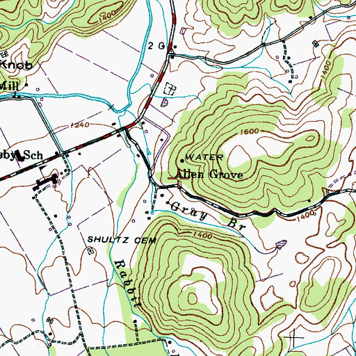 Topographic Map of Allen Grove Church, TN