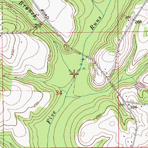 Topographic Map of Lindsey Mill Branch, AL