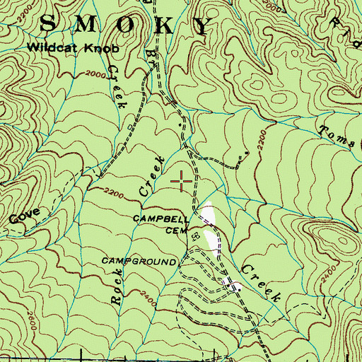 Topographic Map of Mountain Rest School (historical), TN