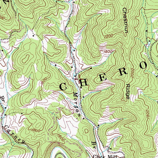 Topographic Map of Ebenezer Church (historical), TN