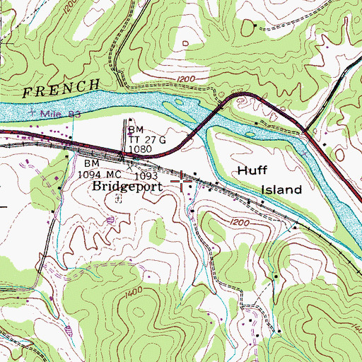 Topographic Map of Bridgeport Elementary School, TN