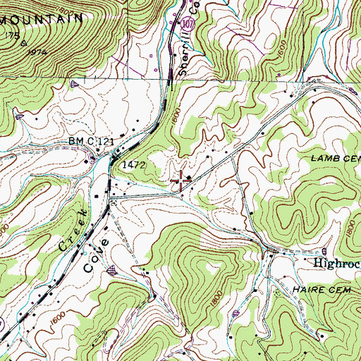 Topographic Map of Rollins Chapel Church (historical), TN
