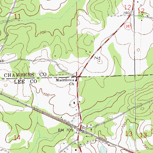 Topographic Map of Macedonia Church, AL