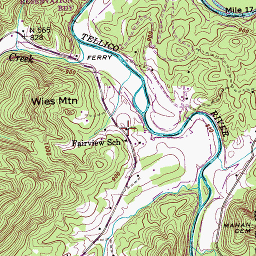 Topographic Map of Fairview Baptist Church, TN