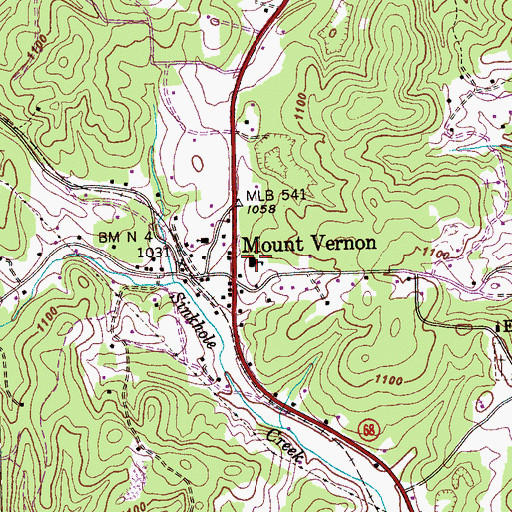 Topographic Map of Mount Vernon School (historical), TN
