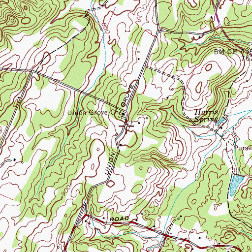 Topographic Map of Union Grove Cemetery, TN