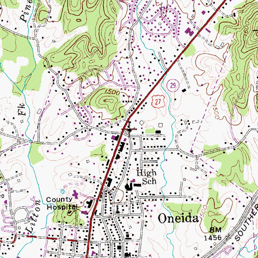 Topographic Map of Bethlehem Baptist Church, TN